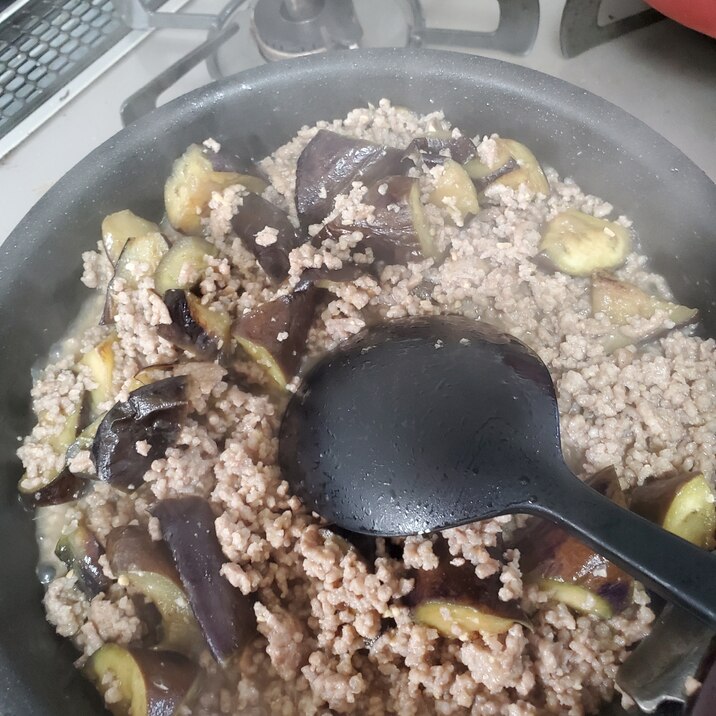 ナスとひき肉のみそ炒め